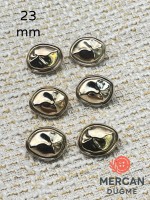 ✨ 23 mm Gold Organik Form Metal Düğme – Modern ve Şık Tasarım (6 ADET)