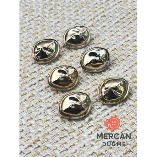 ✨ 23 mm Gold Organik Form Metal Düğme – Modern ve Şık Tasarım (6 ADET)