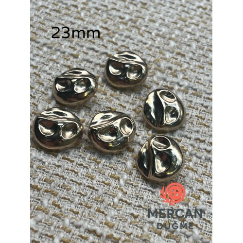 ✨ 23 mm Altın Organik Form Metal Düğme – Modern ve Şık Tasarım (6 ADET)