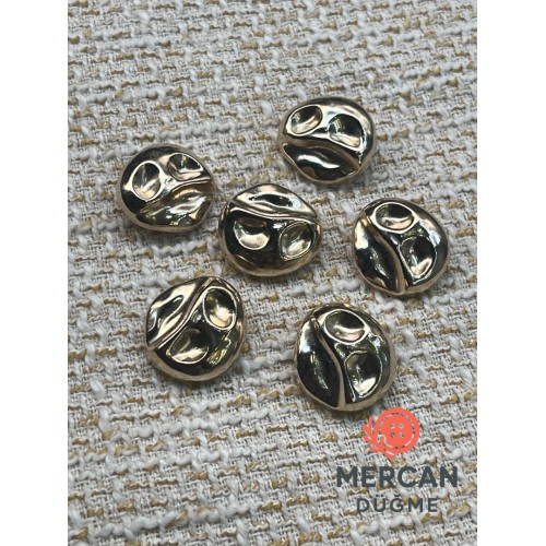 ✨ 23 mm Altın Organik Form Metal Düğme – Modern ve Şık Tasarım (6 ADET)