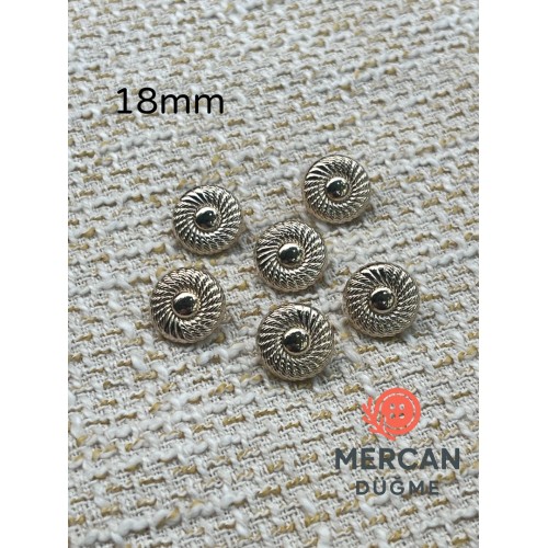 ✨18mm METAL DOKULU DESENLİ LÜKS DÜĞME – (6 ADET)ALTIN KALİTE VE ŞIK TASARIM ✨