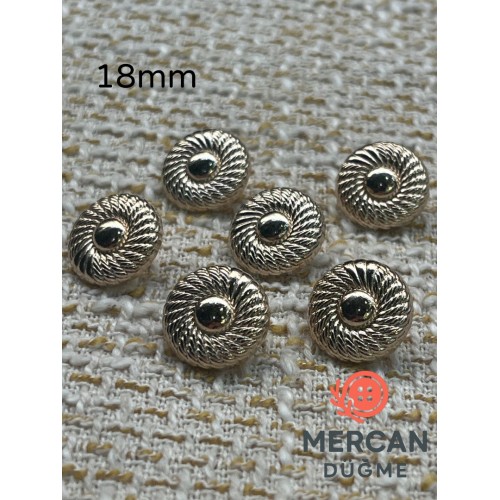 ✨18mm METAL DOKULU DESENLİ LÜKS DÜĞME – (6 ADET)ALTIN KALİTE VE ŞIK TASARIM ✨