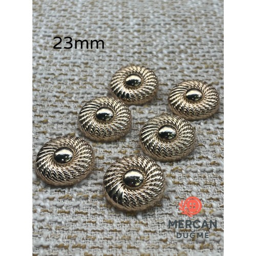 ✨23MM  METAL DOKULU DESENLİ LÜKS DÜĞME –( 6 ADET )ALTIN KALİTE VE ŞIK TASARIM ✨