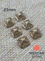 ✨ 23 mm Kare Desenli Gold Metal Düğme –(6 adet) Şık ve Modern Tasarım ✨