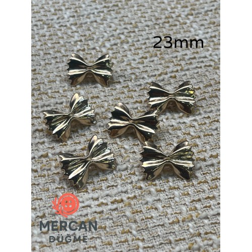 ✨ 23 mm Fiyonk Metal Düğme –(6 adet) Parlak Altın Renk ✨