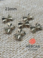 ✨ 23 mm Fiyonk Metal Düğme –(6 adet) Parlak Altın Renk ✨