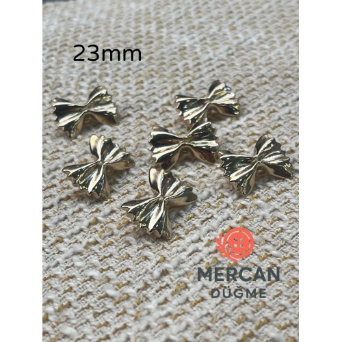✨ 23 mm Fiyonk Metal Düğme –(6 adet) Parlak Altın Renk ✨