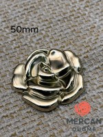 50 mm Metal Gül Desenli Dekoratif Düğme- Çanta Aksesuarı