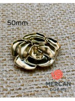 50 mm Metal Gül Desenli Dekoratif Düğme- Çanta Aksesuarı