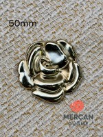 50 mm Metal Gül Desenli Dekoratif Düğme- Çanta Aksesuarı