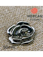 Mercan Düğme 50 mm Metal Gül Figürlü Lüks Çanta Aksesuarı & Dekoratif Düğme