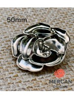 Mercan Düğme 50 mm Metal Gül Figürlü Lüks Çanta Aksesuarı & Dekoratif Düğme