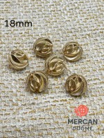 ✨ 18 mm Metal Düğme( 6 adet ) – Kabartmalı Modern Desen, Parlak Altın Renk ✨