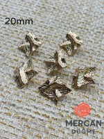 ✨ 20 mm Metal Düğme (6 adet) – Geometrik Kabartmalı Modern Tasarım, Parlak Altın Renk ✨