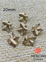 ✨ 20 mm Metal Düğme (6 adet) – Geometrik Kabartmalı Modern Tasarım, Parlak Altın Renk ✨