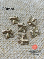 ✨ 20 mm Metal Düğme (6 adet) – Geometrik Kabartmalı Modern Tasarım, Parlak Altın Renk ✨