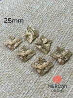 ✨ 25 mm Metal Düğme(6 adet) – Geometrik Kabartmalı Tasarım, Parlak Altın Renk ✨