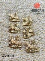 ✨ 25 mm Metal Düğme(6 adet) – Geometrik Kabartmalı Tasarım, Parlak Altın Renk ✨