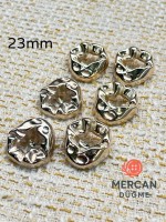 ✨ 23 mm Metal Düğme (6 adet) – Organik Formlu Modern Tasarım, Parlak Altın Renk ✨