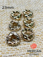 ✨ 23 mm Metal Düğme (6 adet) – Organik Formlu Modern Tasarım, Parlak Altın Renk ✨