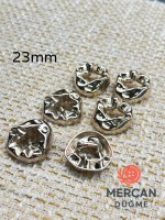 ✨ 23 mm Metal Düğme (6 adet) – Organik Formlu Modern Tasarım, Parlak Altın Renk ✨
