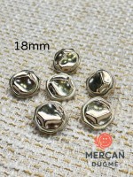 ✨ 18 mm Metal Düğme (6 adet) – Organik Geometrik Tasarım, Parlak Altın Renk ✨
