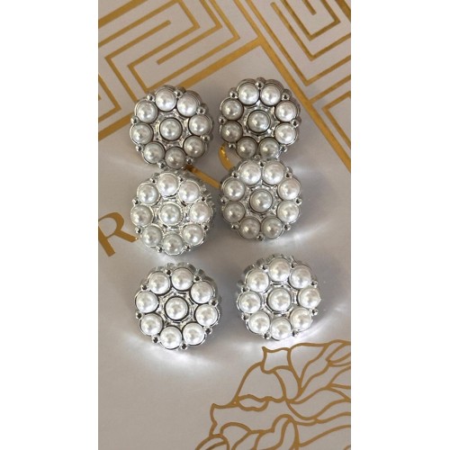 ✨ Çoklu İnci Detaylı Premium Düğme | Elegant Bridal Seri 25 MM 6 ADET