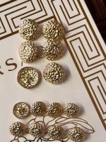 ✨ Örgü Dokulu Premium Gold Düğme | Classic Couture Seri 23 MM 6 ADET 15 MM 8 ADET