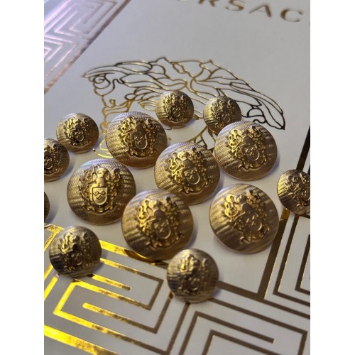 ✨ Armalı Aslan Figürlü Blazer Premium Gold Düğme | Royal Heritage Seri 23 mm 6 adet 15 mm 8 adet