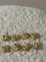 ✨ Örgü Formlu Mini Premium Gold Düğme | Soft Couture Seri 20 mm 6 adet