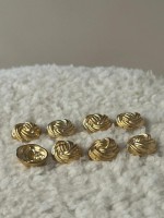 ✨ Örgü Formlu Mini Premium Gold Düğme | Soft Couture Seri 20 mm 6 adet
