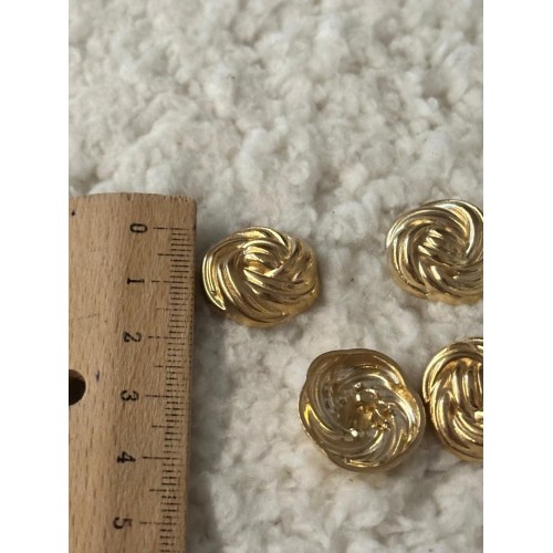 ✨ Örgü Formlu Mini Premium Gold Düğme | Soft Couture Seri 20 mm 6 adet