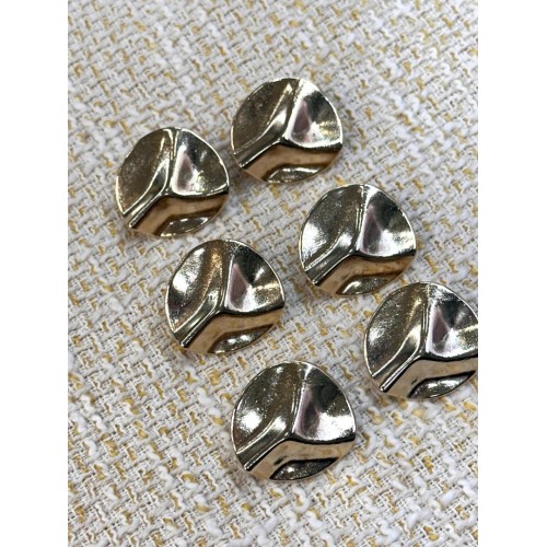 ✨ Premium Gold Metal Düğme – Modern Dalga Desenli 23 MM 6 ADET