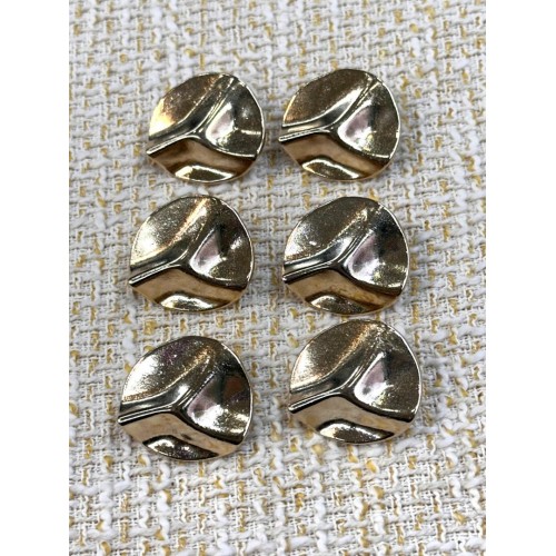 ✨ Premium Gold Metal Düğme – Modern Dalga Desenli 23 MM 6 ADET