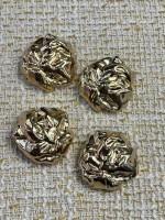 ✨ Premium Gold Metal Düğme – Organik Dokulu Özel Tasarım 32 MM 4 ADET