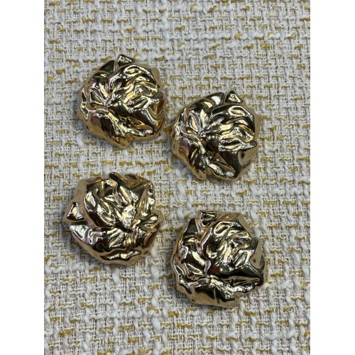 ✨ Premium Gold Metal Düğme – Organik Dokulu Özel Tasarım 32 MM 4 ADET