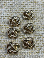 ✨18 MM  Premium Gold Metal Düğme – Örgü Düğüm Tasarımlı 6 ADET