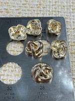 ✨18 MM  Premium Gold Metal Düğme – Örgü Düğüm Tasarımlı 6 ADET