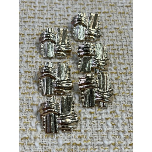 ✨ Premium Gold Metal Düğme – Modern Geometrik Dokulu 23 MM 6 ADET