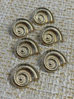 ✨ Premium Gold Metal Düğme – Spiral Deniz Kabuğu Desenli 23 MM 6 ADET