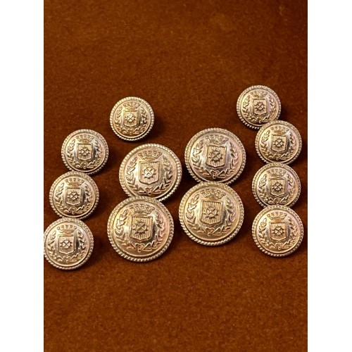 Mercan Düğme Armalı Gümüş Renk Metal Düğme Seti – Klasik Coin Tasarım