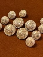 Mercan Düğme Armalı Gümüş Renk Metal Düğme Seti – Klasik Coin Tasarım