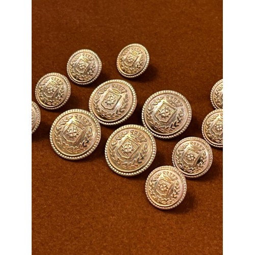 Mercan Düğme Armalı Gümüş Renk Metal Düğme Seti – Klasik Coin Tasarım