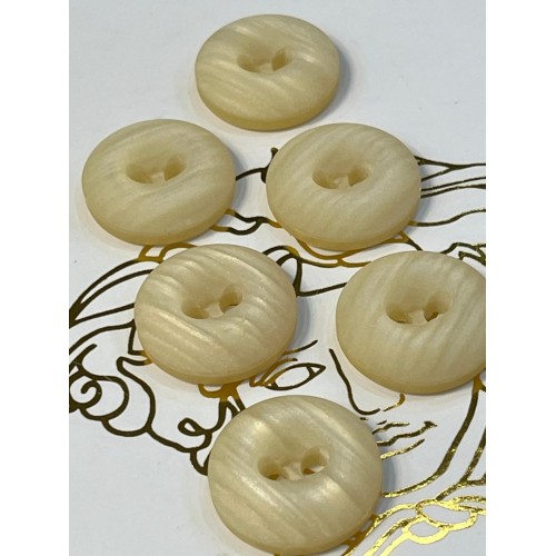 Mercan Düğme Krem Mermer Desenli Polyester Düğme – 23 mm (6 Adet)