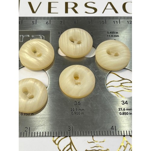 Mercan Düğme Krem Mermer Desenli Polyester Düğme – 23 mm (6 Adet)