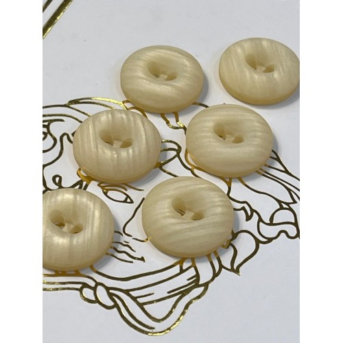 Mercan Düğme Krem Mermer Desenli Polyester Düğme – 23 mm (6 Adet)