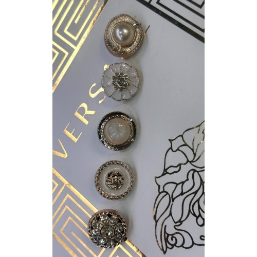 ✨ Premium Couture Gold Düğme Seti | İnci & Taş Detaylı 23 MM 5 ADET