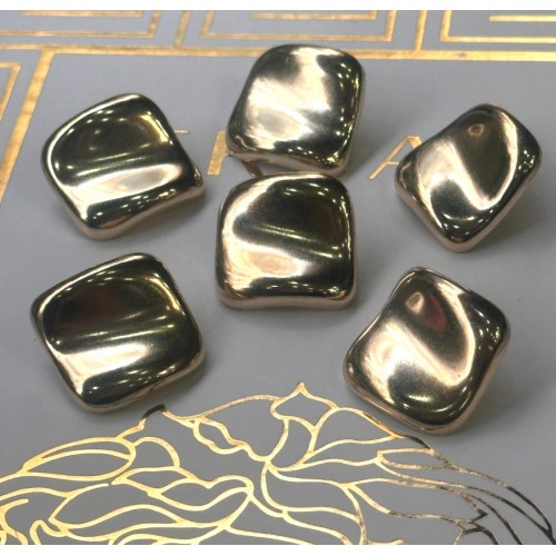 ✨ Premium Gold Modern Düğme | Minimal Couture Seri 25 MM 6 ADET
