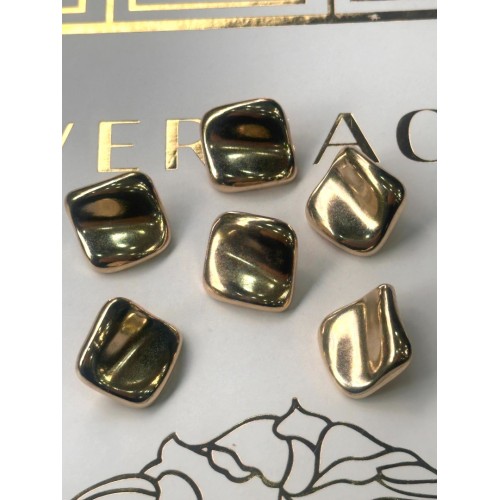 ✨ Premium Gold Modern Düğme | Minimal Couture Seri 18 MM 6 ADET