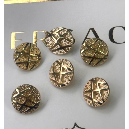 ✨ Premium Gold Dokulu Düğme | Signature Seri 18 MM 6 ADET